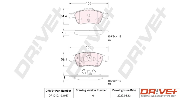 Brake Pad Set, disc brake DP1010.10.1087