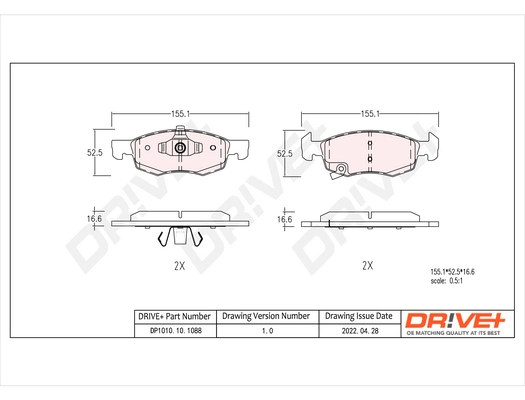 Brake Pad Set, disc brake DP1010.10.1088
