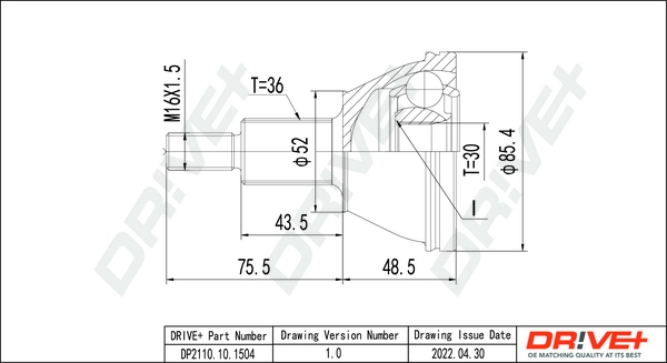 Joint Kit, drive shaft DP2110.10.1504
