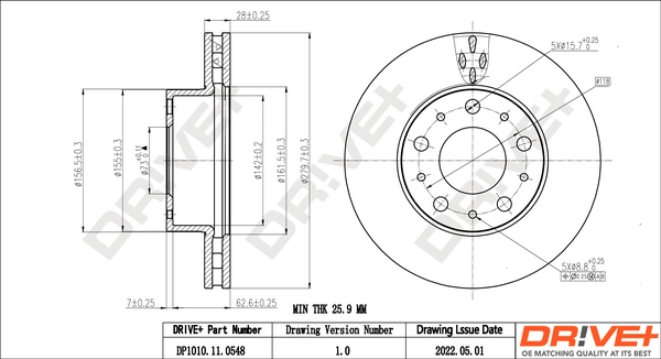 Brake Disc DP1010.11.0548