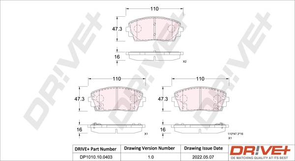 Brake Pad Set, disc brake DP1010.10.0403