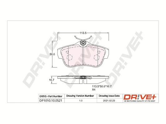 Brake Pad Set, disc brake DP1010.10.0521