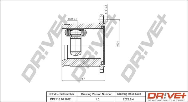 Joint Kit, drive shaft DP2110.10.1672