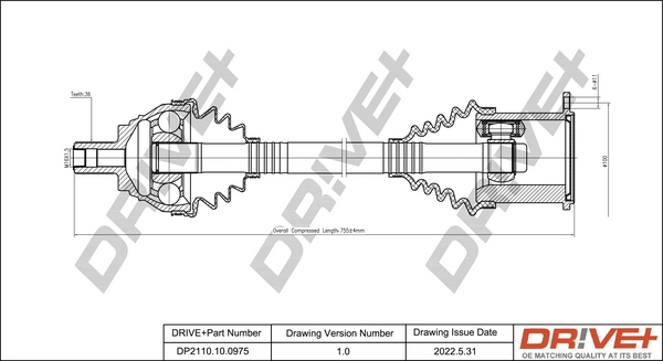 Drive Shaft DP2110.10.0975