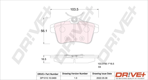 Brake Pad Set, disc brake DP1010.10.0469