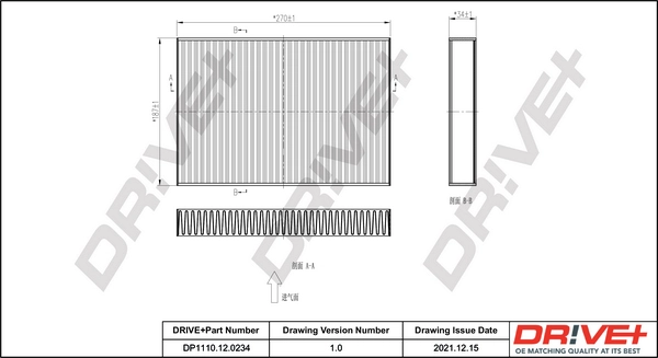 Filter, cabin air DP1110.12.0234