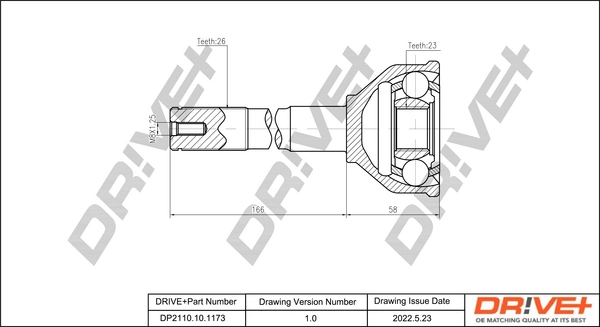 Joint Kit, drive shaft DP2110.10.1173