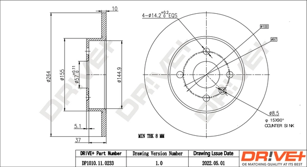 Brake Disc DP1010.11.0233