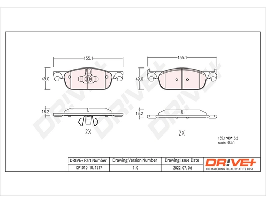 Brake Pad Set, disc brake DP1010.10.1217