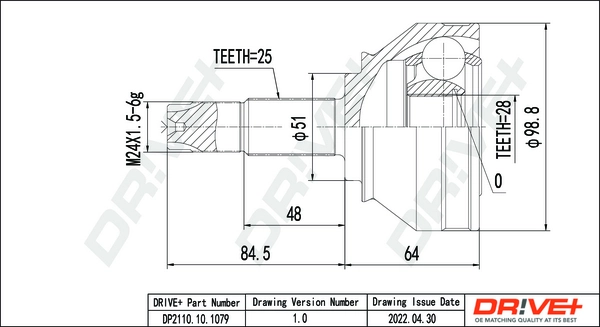 Joint Kit, drive shaft DP2110.10.1079