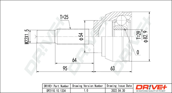 Joint Kit, drive shaft DP2110.10.1334