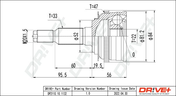 Joint Kit, drive shaft DP2110.10.1132