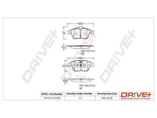 Brake Pad Set, disc brake DP1010.10.0120