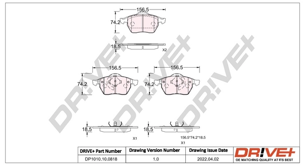 Brake Pad Set, disc brake DP1010.10.0818