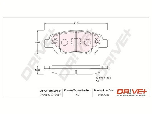 Brake Pad Set, disc brake DP1010.10.0017