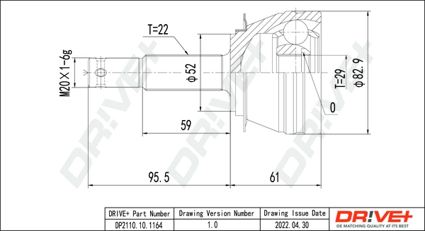 Joint Kit, drive shaft DP2110.10.1164