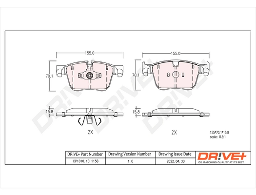 Brake Pad Set, disc brake DP1010.10.1158
