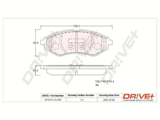 Brake Pad Set, disc brake DP1010.10.0051