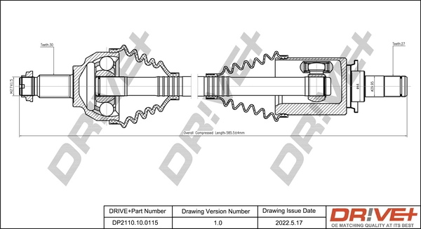 Drive Shaft DP2110.10.0115