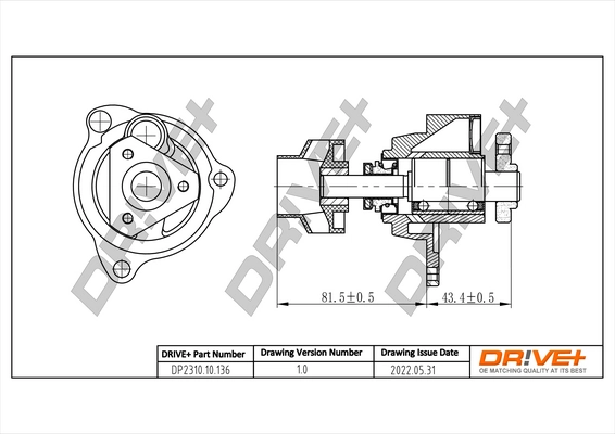 Water Pump, engine cooling DP2310.10.136