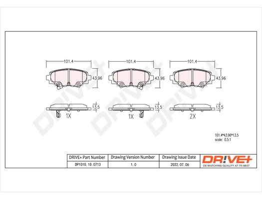 Brake Pad Set, disc brake DP1010.10.0713