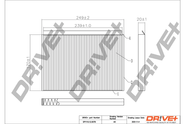 Filter, cabin air DP1110.12.0078