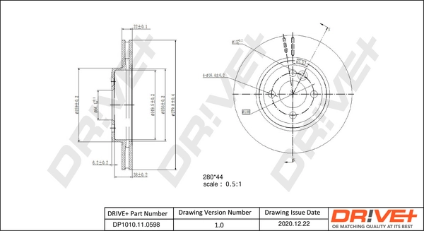 Brake Disc DP1010.11.0598