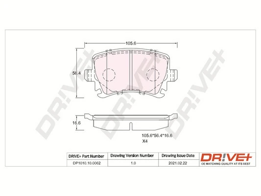 Brake Pad Set, disc brake DP1010.10.0062
