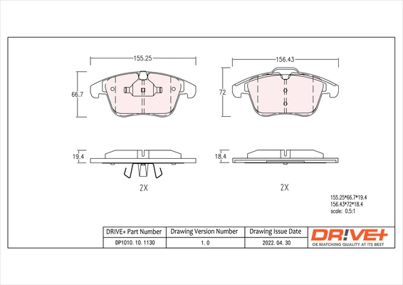 Brake Pad Set, disc brake DP1010.10.1130