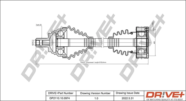 Drive Shaft DP2110.10.0974
