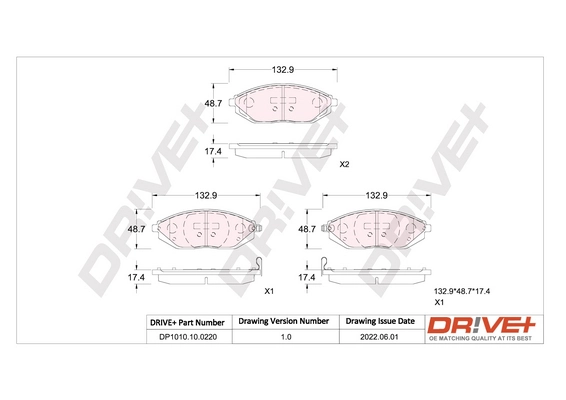 Brake Pad Set, disc brake DP1010.10.0220