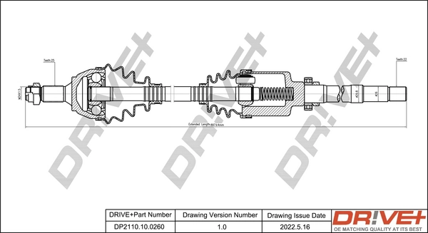 Drive Shaft DP2110.10.0260