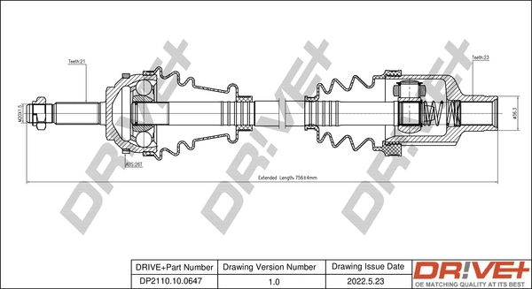 Drive Shaft DP2110.10.0647