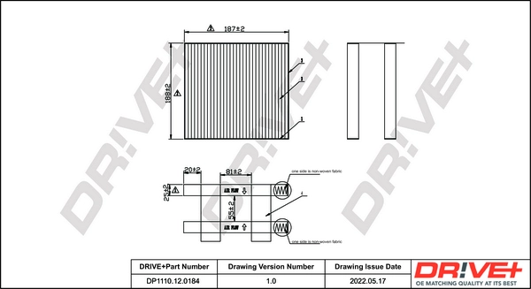 Filter, cabin air DP1110.12.0184