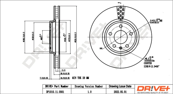Brake Disc DP1010.11.0561