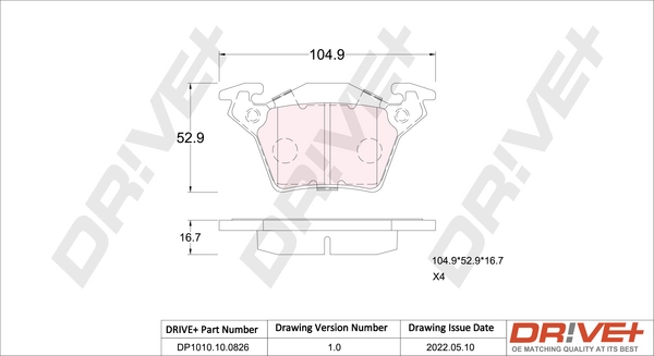 Brake Pad Set, disc brake DP1010.10.0826