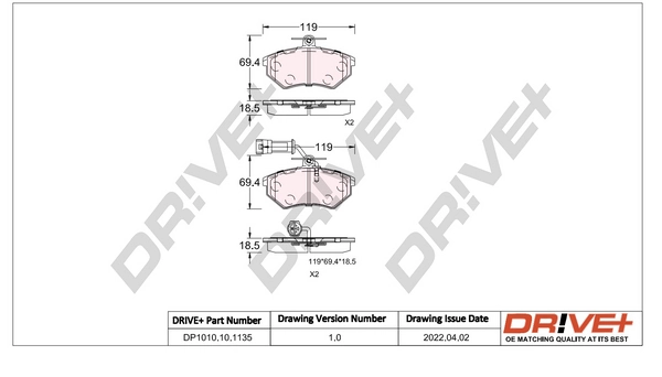 Brake Pad Set, disc brake DP1010.10.1135