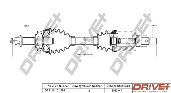 Drive Shaft DP2110.10.1798
