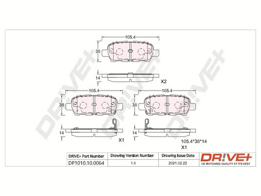 Brake Pad Set, disc brake DP1010.10.0064
