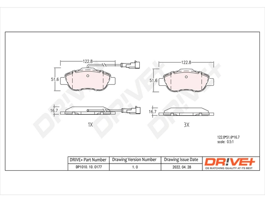 Brake Pad Set, disc brake DP1010.10.0177