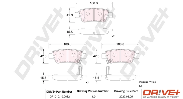 Brake Pad Set, disc brake DP1010.10.0082