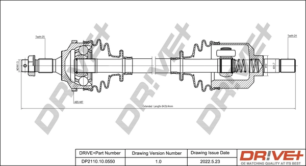 Drive Shaft DP2110.10.0550