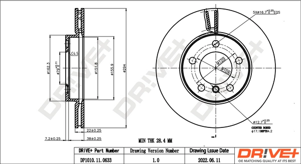 Brake Disc DP1010.11.0633
