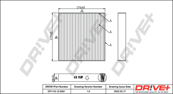 Filter, cabin air DP1110.12.0391
