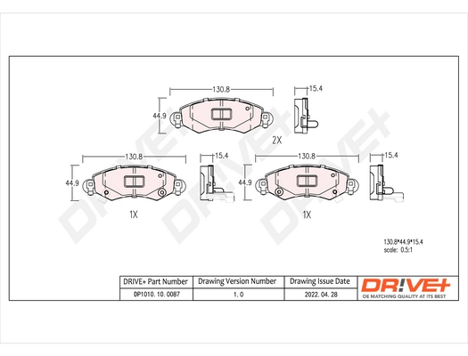 Brake Pad Set, disc brake DP1010.10.0087