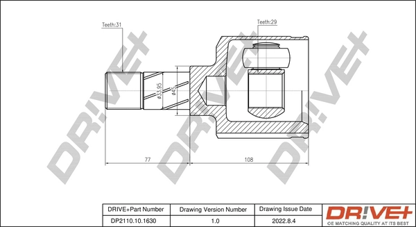 Joint Kit, drive shaft DP2110.10.1630