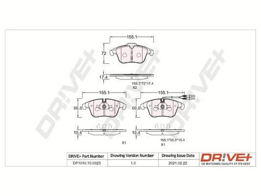 Brake Pad Set, disc brake DP1010.10.0923