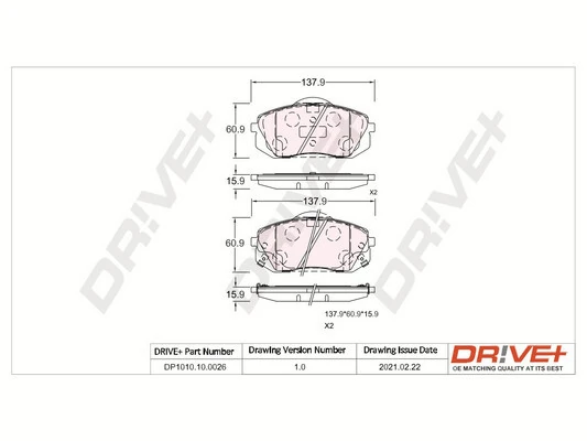 Brake Pad Set, disc brake DP1010.10.0026