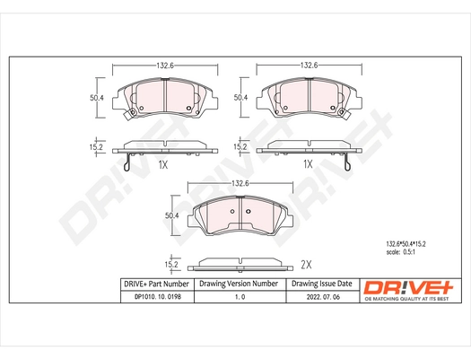 Brake Pad Set, disc brake DP1010.10.0198
