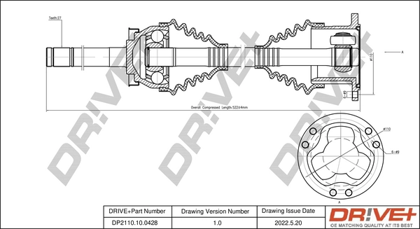 Drive Shaft DP2110.10.0428